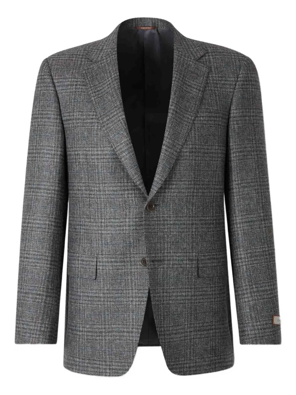 Canali チェック シングルジャケット - グレー Canali チェック シングルジャケット - グレー