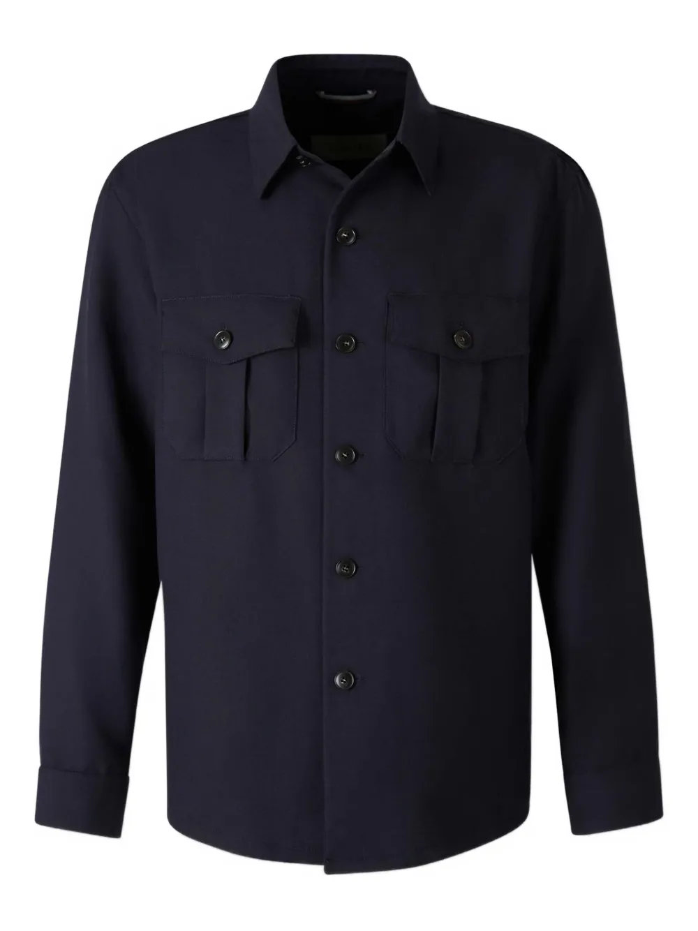 Canali chest-pockets shirt jacket Blauw
