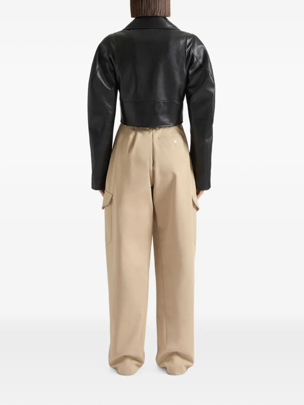 Givenchy Cocoon cropped leren bikerjack Zwart