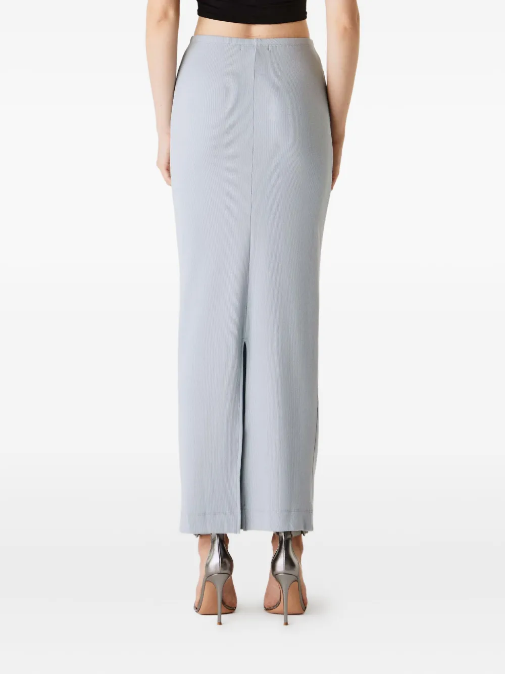 ETERNE Emma geribbelde maxi-rok Blauw