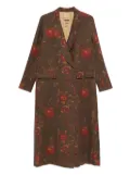 Uma Wang pomegranate-print double-breasted coat - Brown