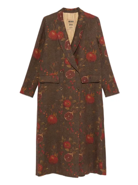 Uma Wang pomegranate-print double-breasted coat