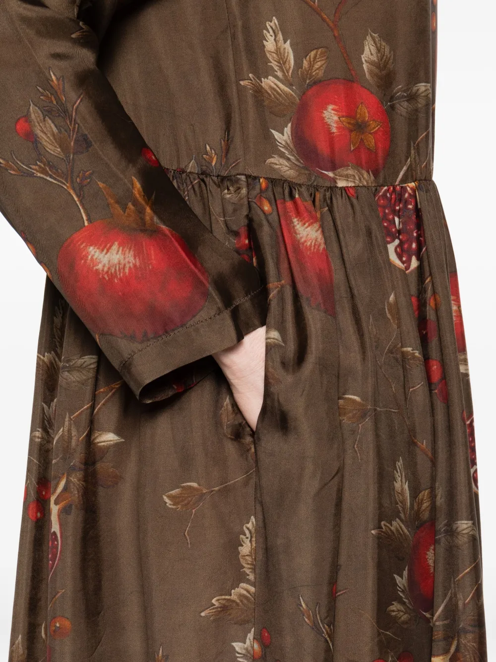 Uma Wang pomegranate-print gathered dress Bruin
