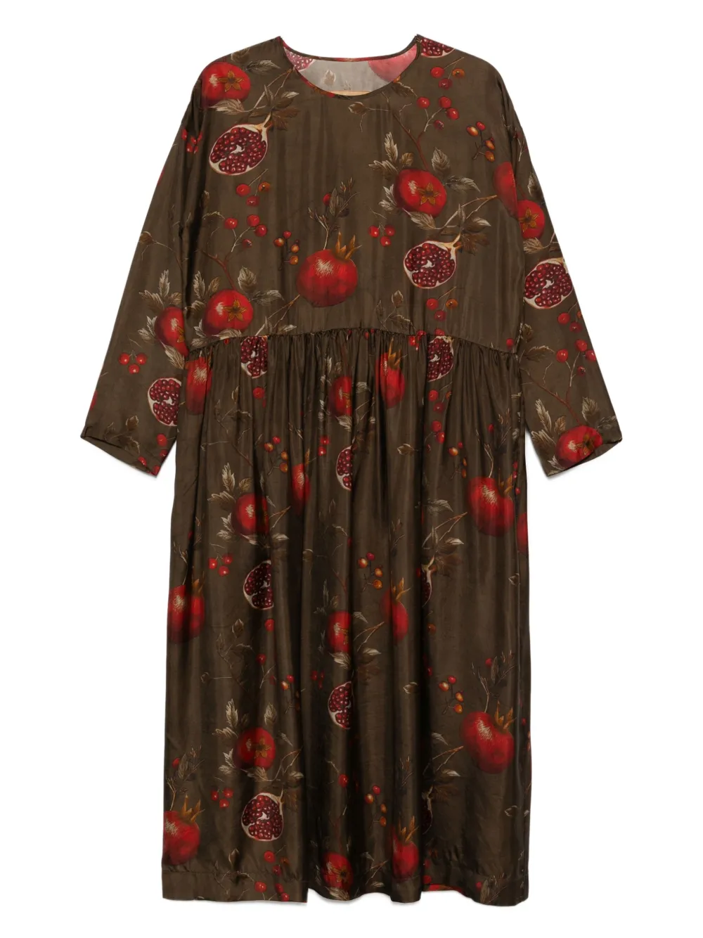Uma Wang pomegranate-print gathered dress Bruin