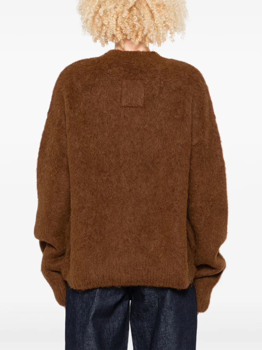 Uma Wang fluffy crew-neck sweater Bruin