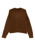 Uma Wang fluffy crew-neck sweater - Brown