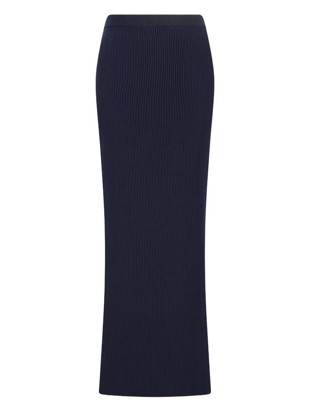 Canessa Ribbed Midi Skirt In Blue
