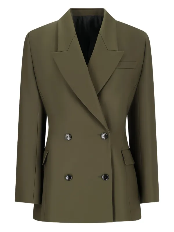 Alaïa double-breasted long-sleeve Jacket | Green | FARFETCH