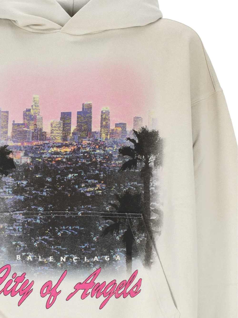 Balenciaga Hoodie met City of Angels-print Beige