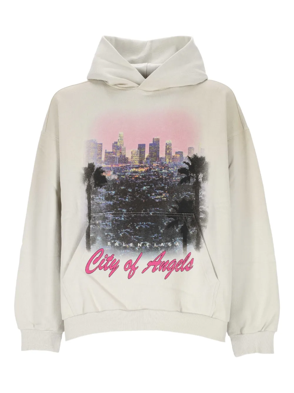 Balenciaga Hoodie met City of Angels-print Beige
