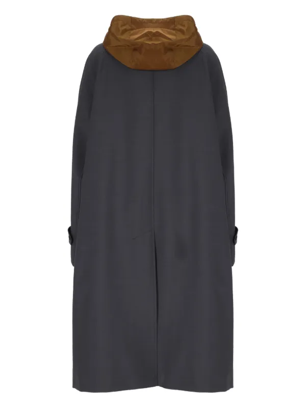 Miu Miu Hooded Buttoned Coat | Black | FARFETCH RO