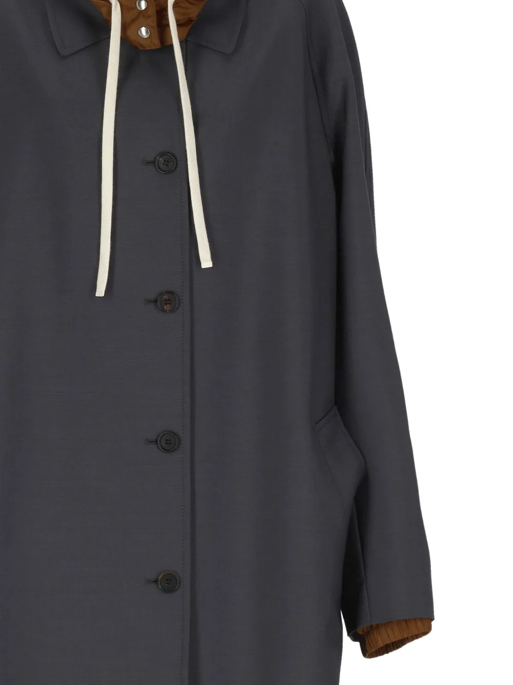 Miu Jas met capuchon en knopen Zwart