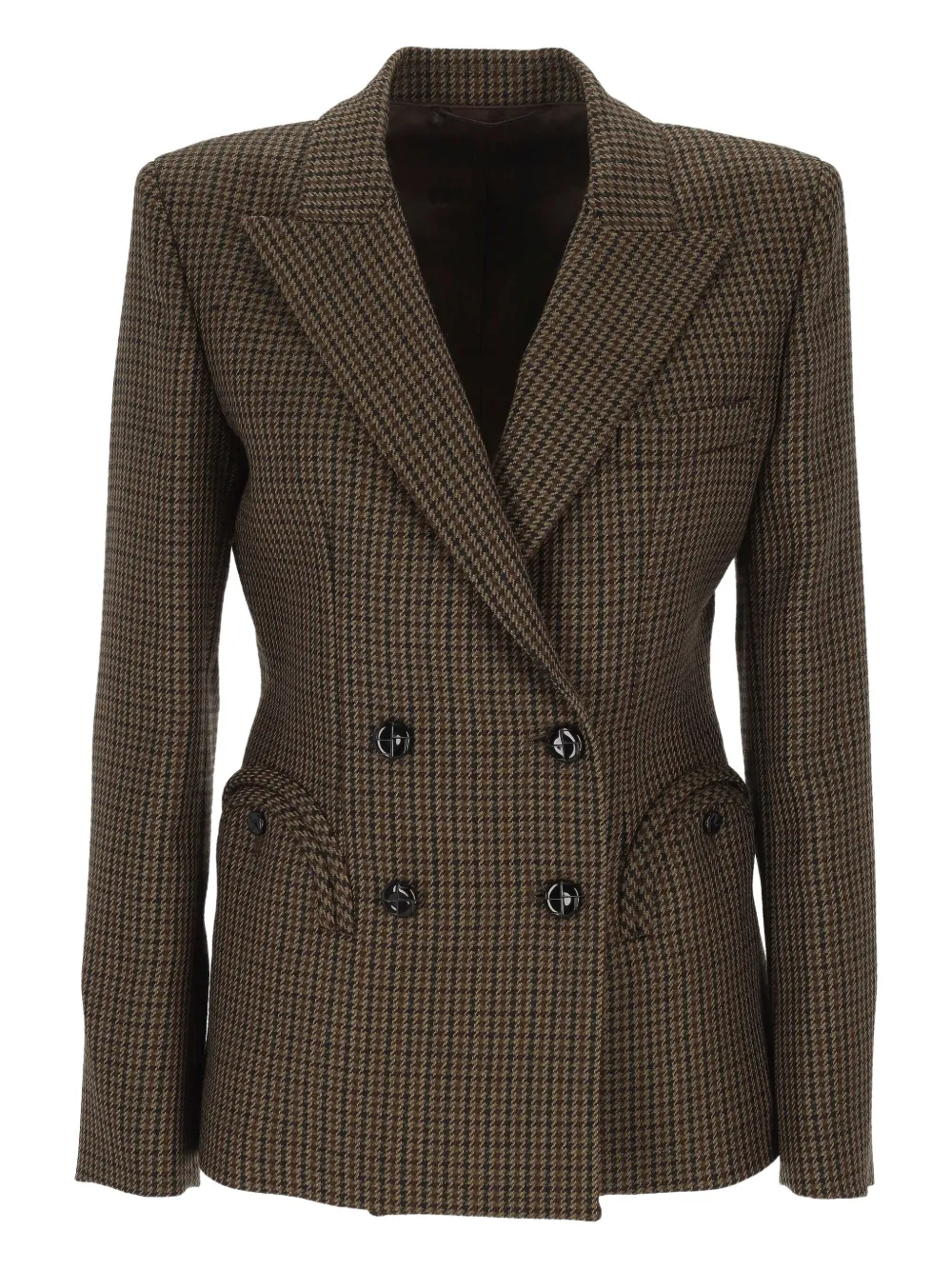houndstooth double-breasted blazer