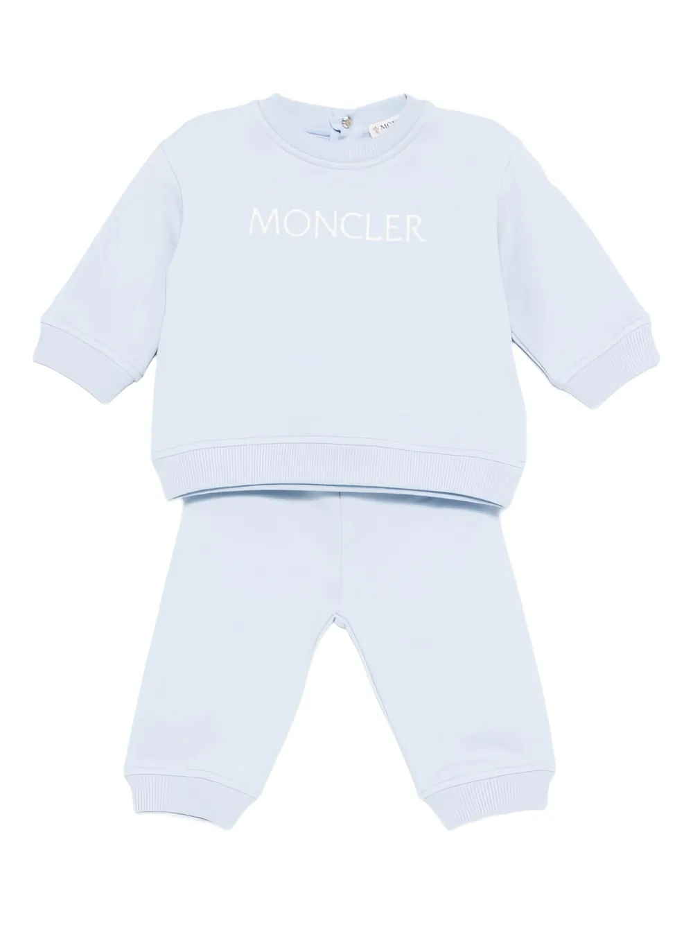 Moncler Enfant logo-embroidered tracksuit set Blauw