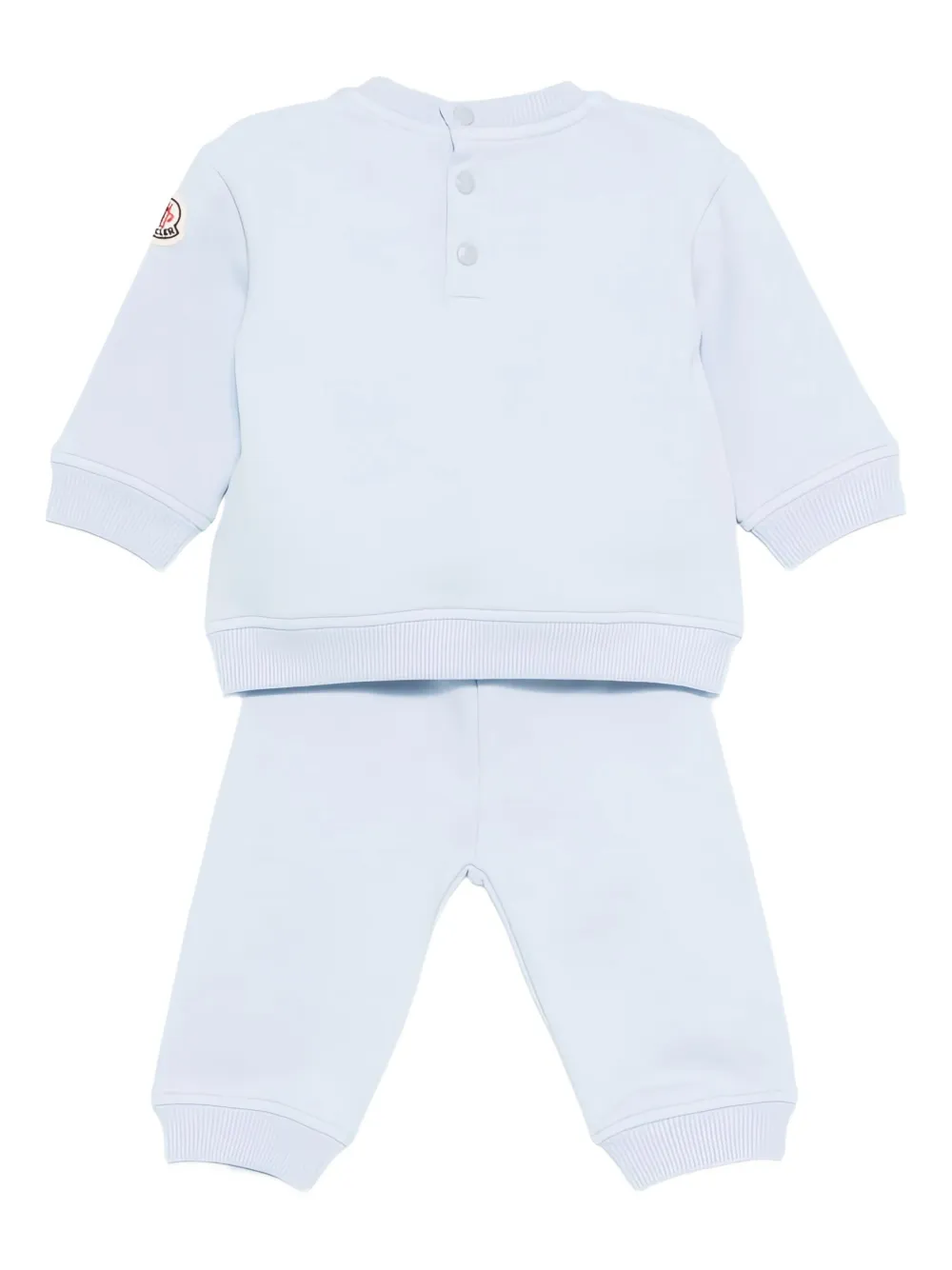 Moncler Enfant logo-embroidered tracksuit set Blauw