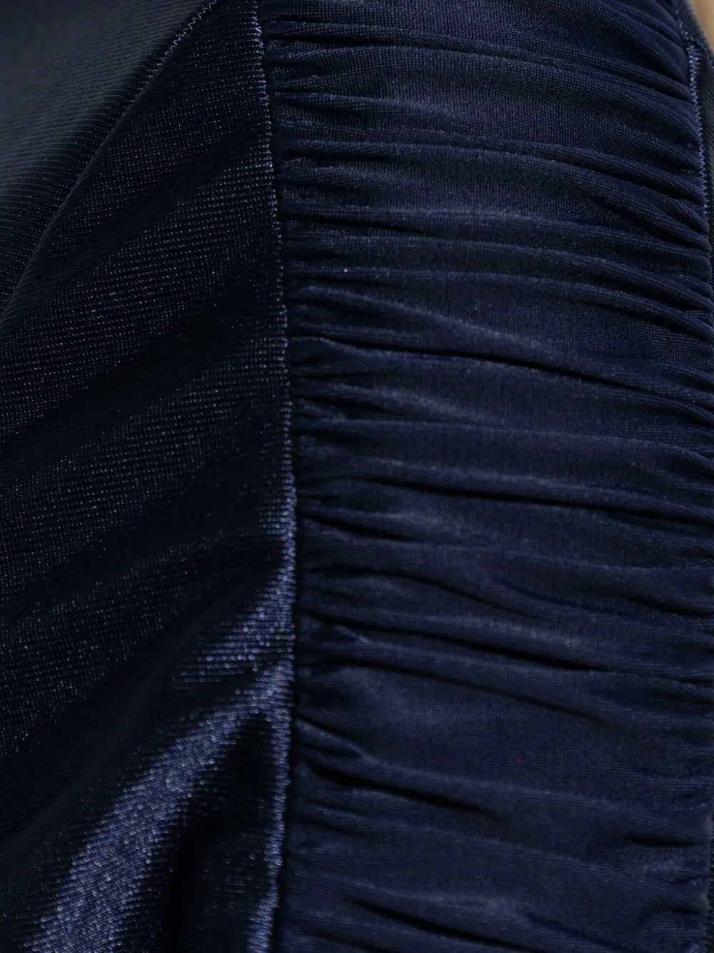 Balenciaga ruched-sleeve zip-front dress - Blauw