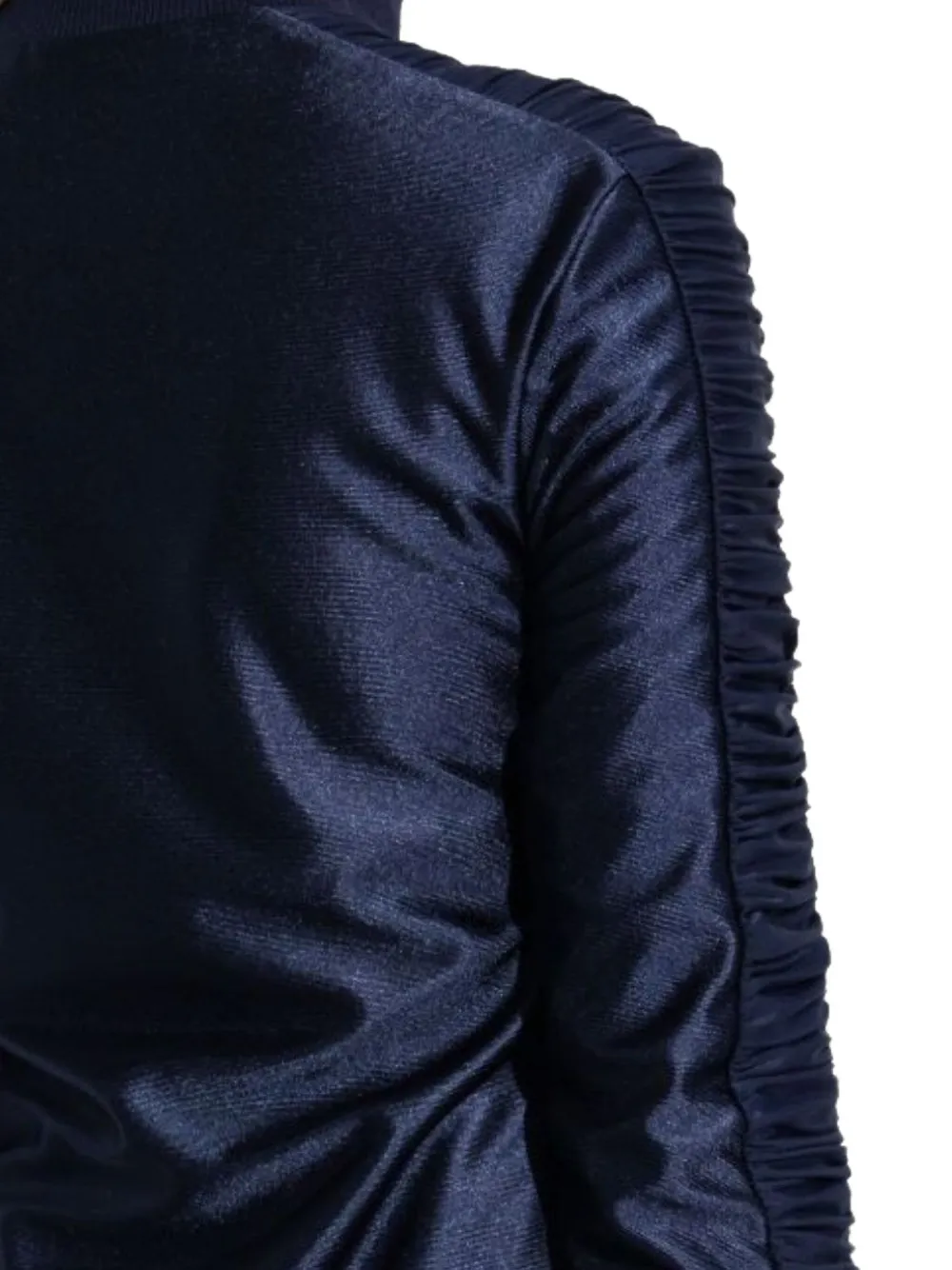 Balenciaga Jurk met ruchemouwen en rits Blauw