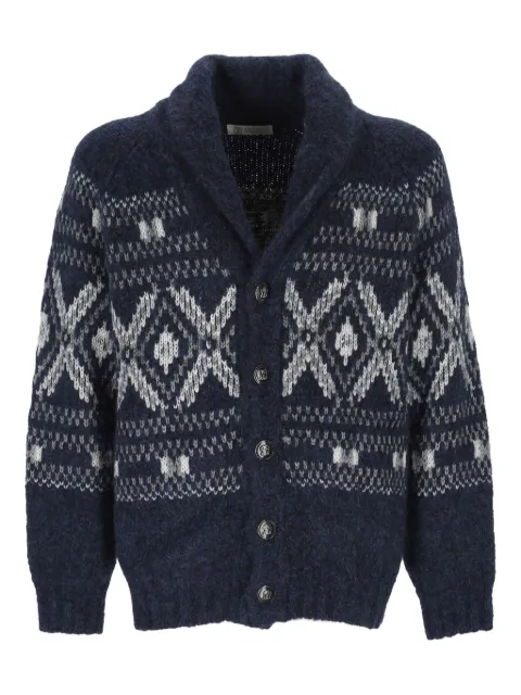 Brunello Cucinelli shawl-collar fair-isle cardigan