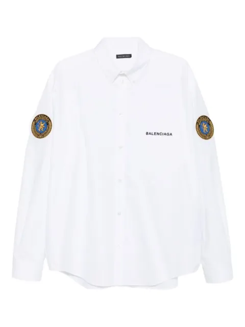 Balenciaga logo-patch cotton shirt