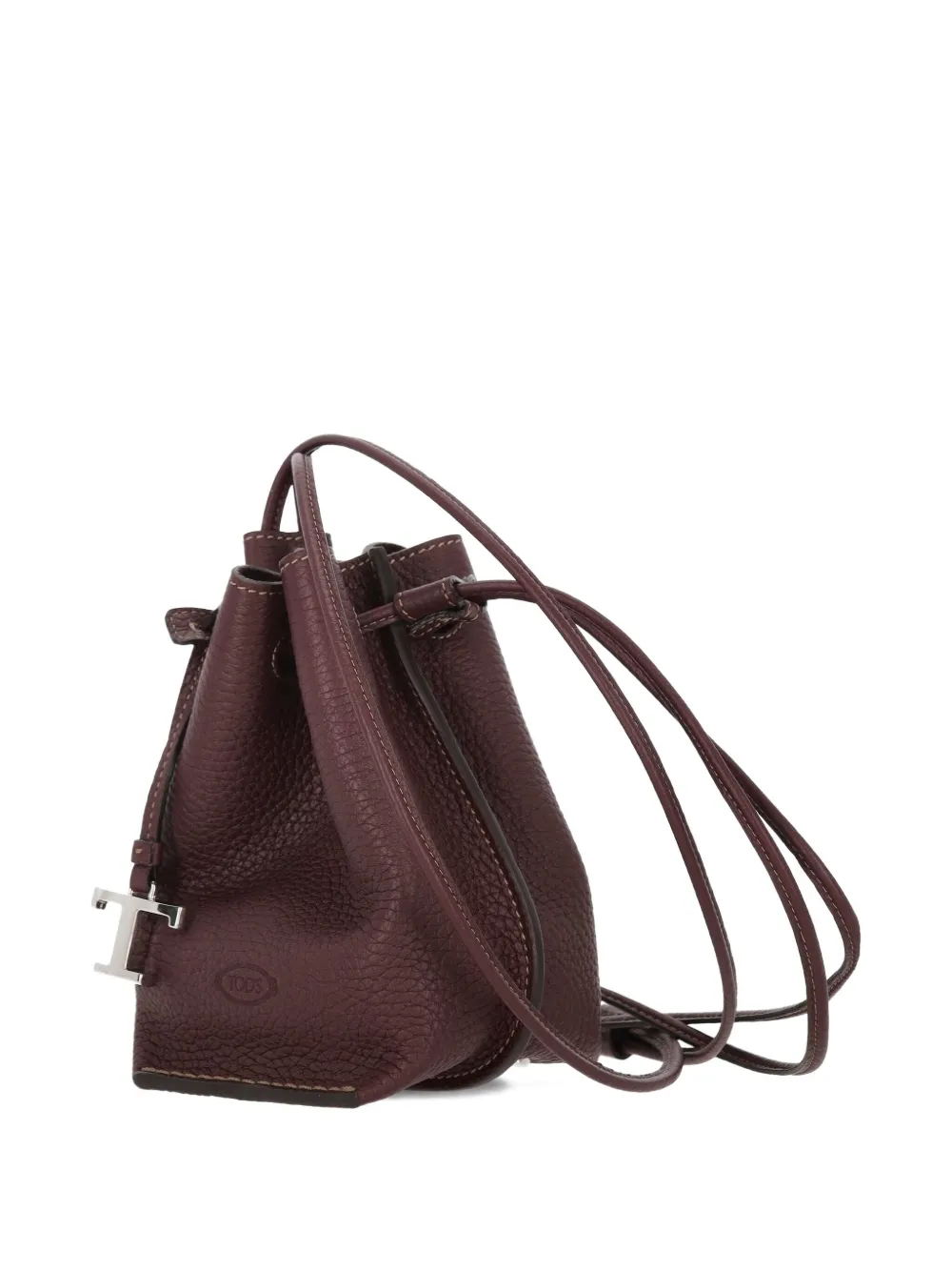 Tod's Drawstring Leather Bucket Bag In Brown