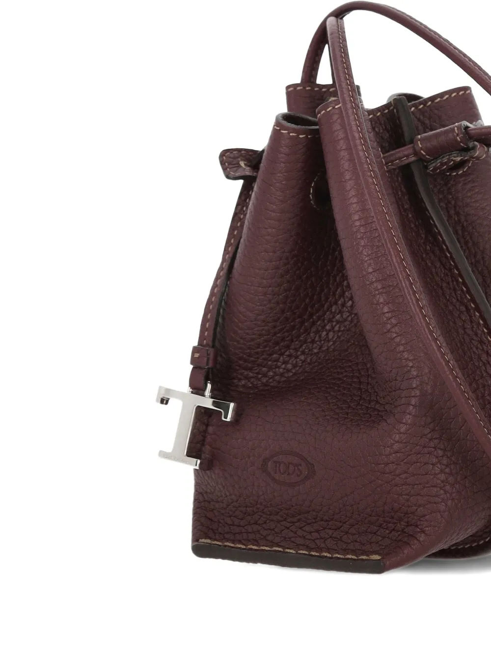 Tod's Drawstring Leather Bucket Bag In Brown