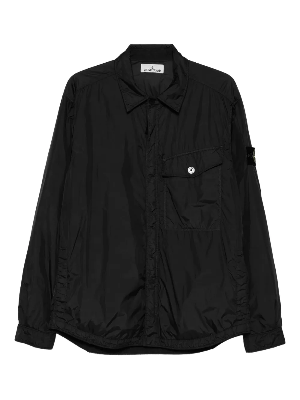 Stone Island Shirtjack met klepzak Zwart