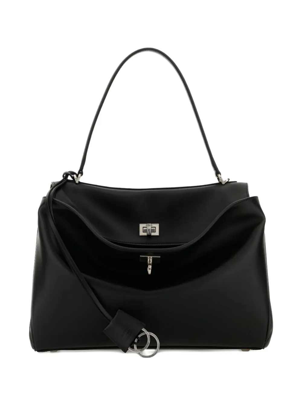 Balenciaga Medium Rodeo Calfskin Top-handle Tote Bag In Black