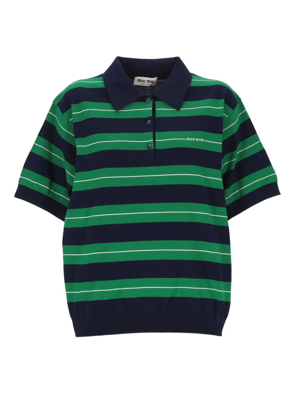 Miu Miu striped polo shirt - Blu