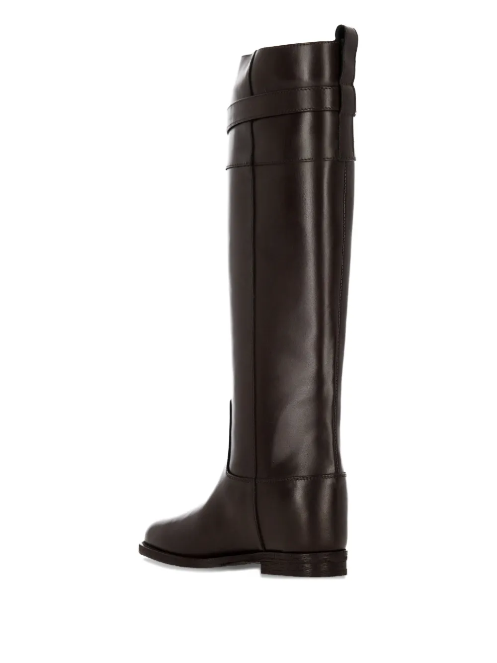 Via Roma 15 Buckle-fastening Leather Boots In Brown