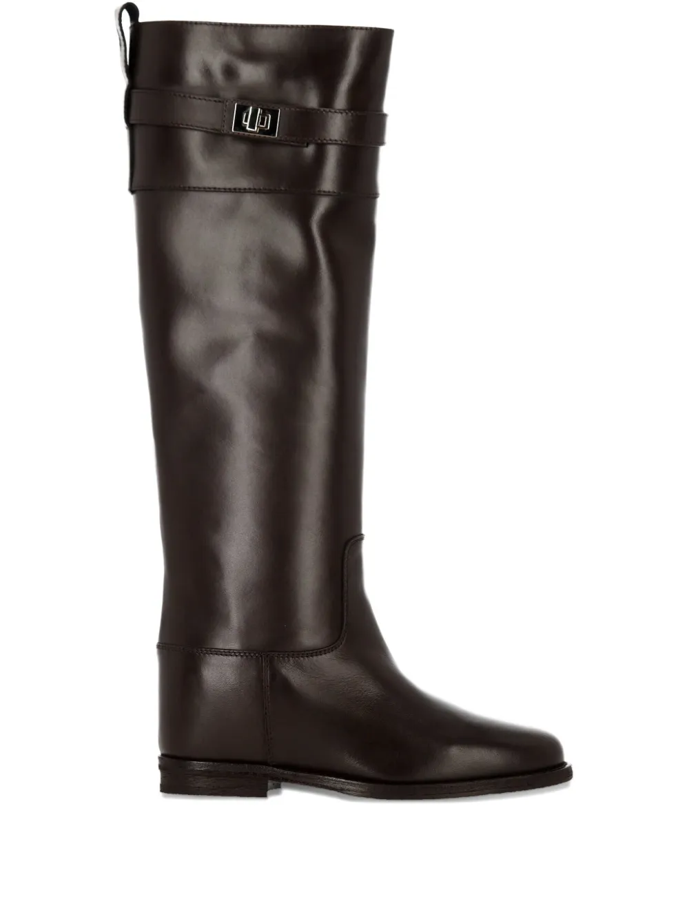 Via Roma 15 buckle-fastening leather boots Brown
