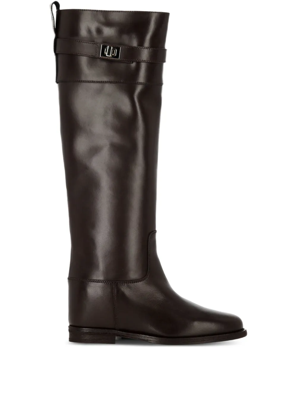 Via Roma 15 buckle-fastening leather boots Brown