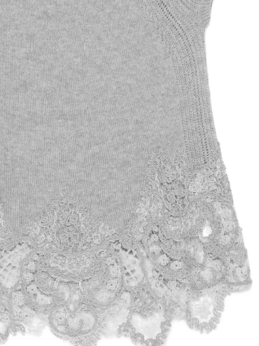 Ermanno Scervino Gebreide top met kanten afwerking - Grijs