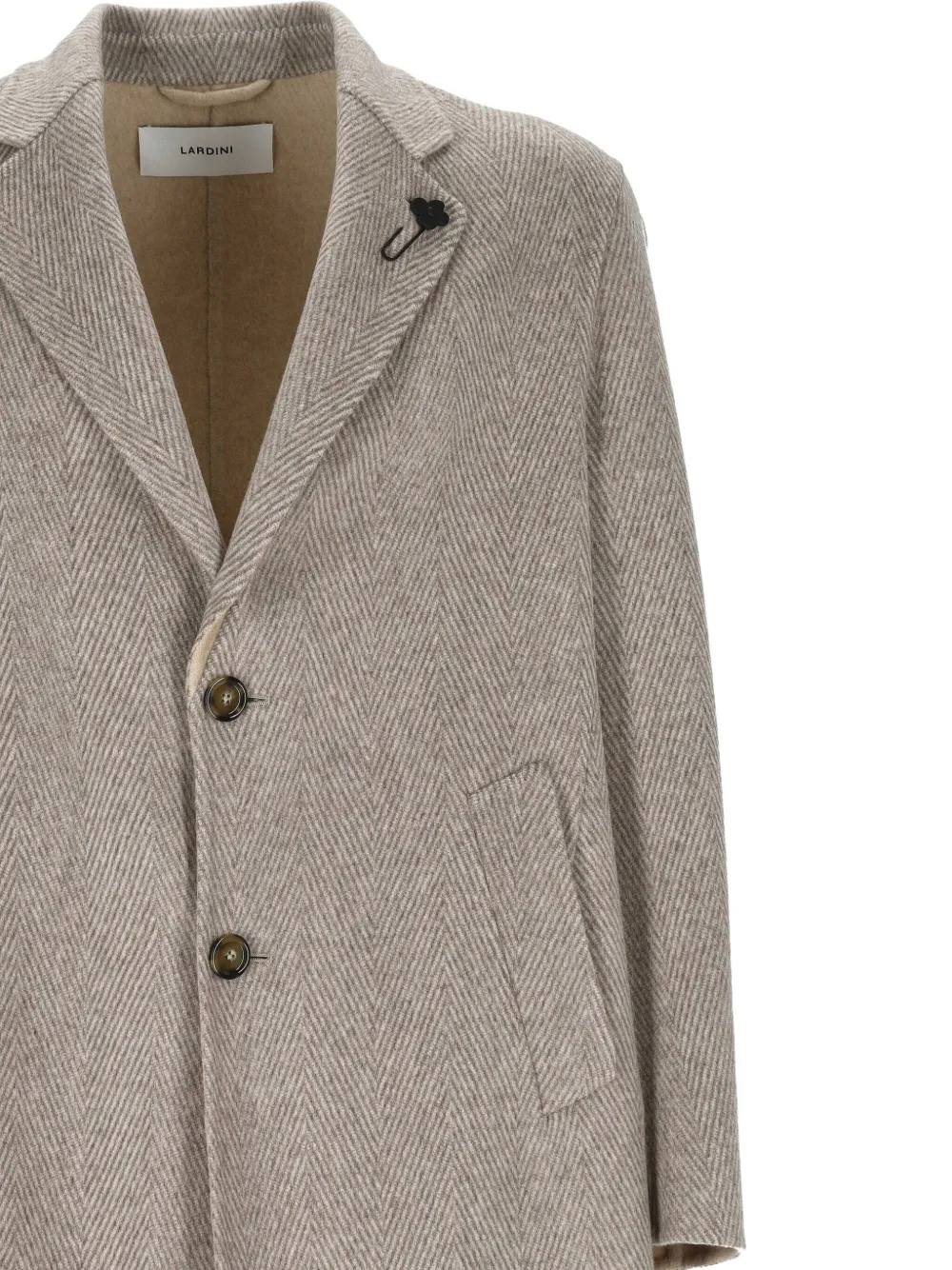 Lardini herringbone three-button coat Bruin