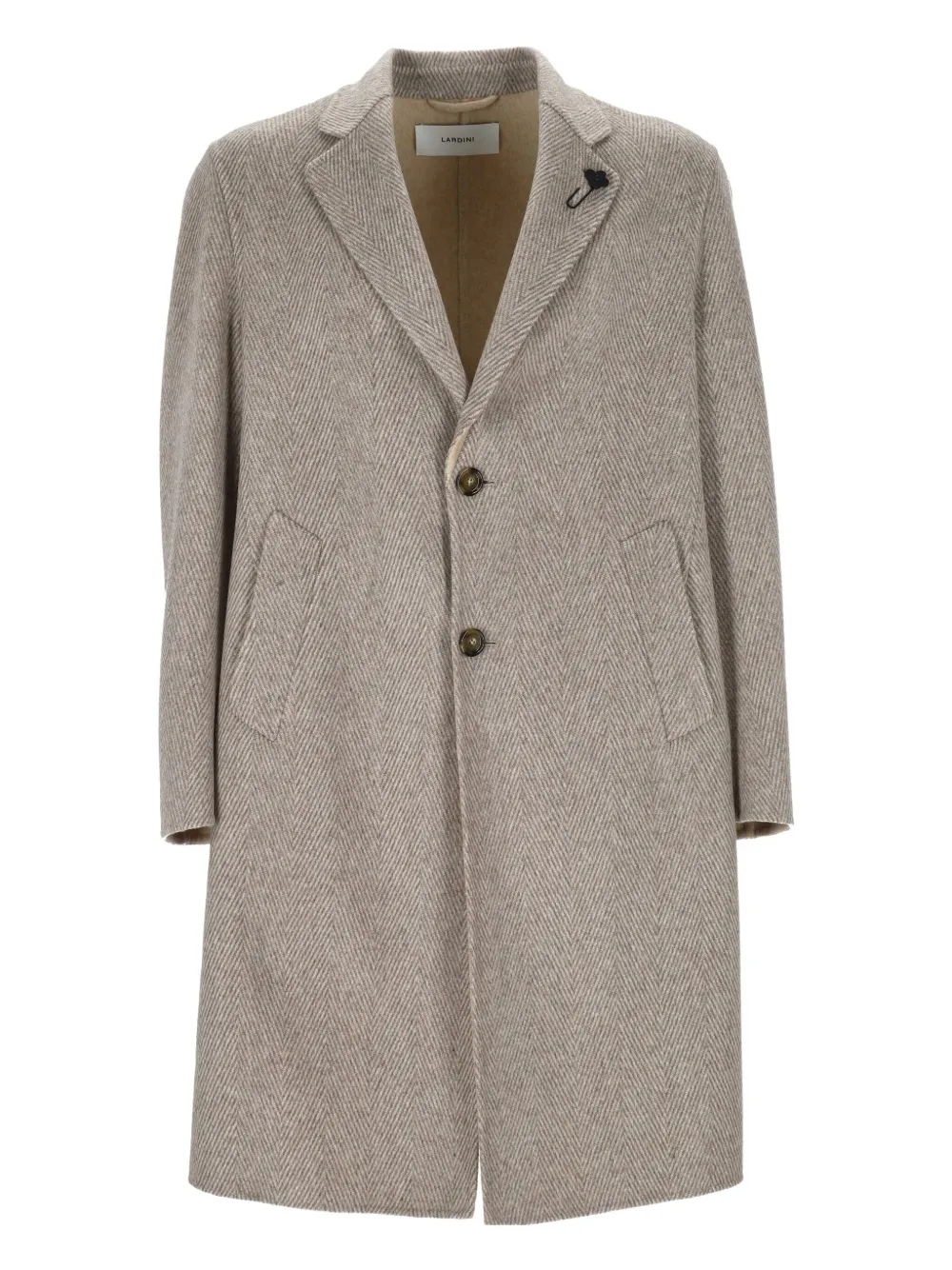 Lardini herringbone three-button coat Bruin