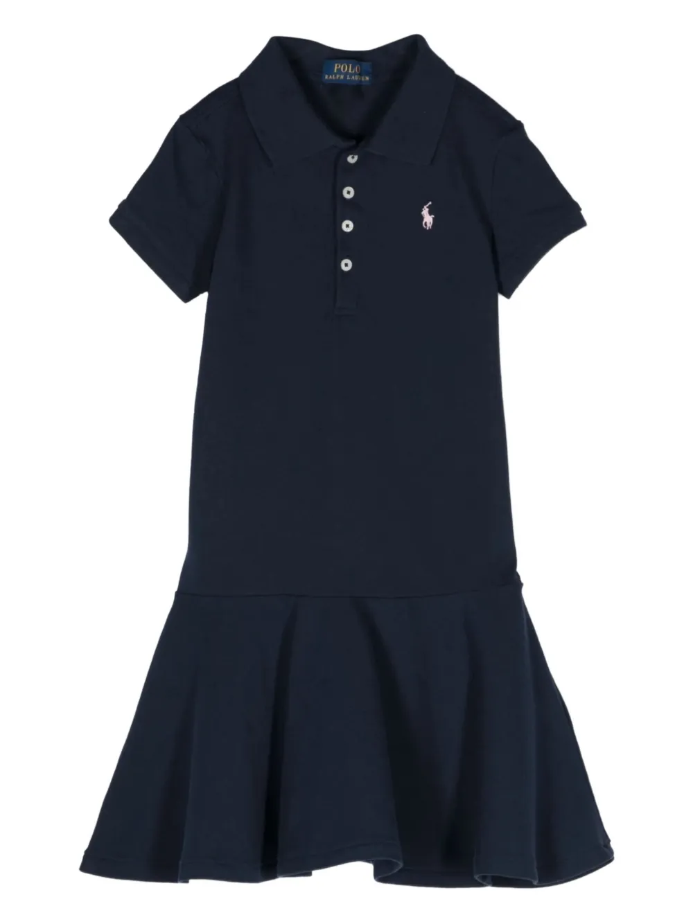 POLO RALPH LAUREN KIDS Flared jurk met geborduurd logo Blauw