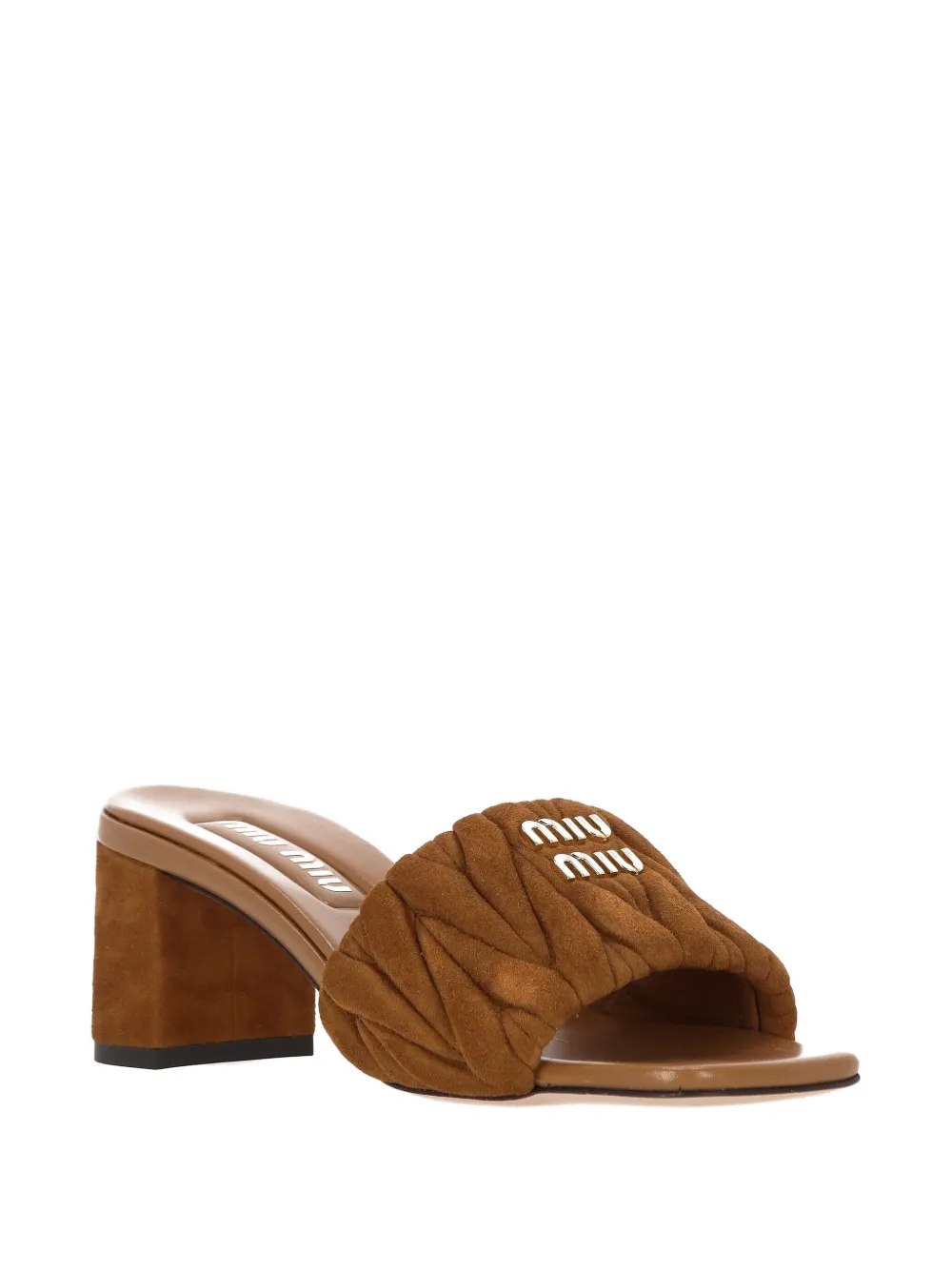Miu Miu 55mm matelassé-motif leather sandals | Heeled Sandals | Image 2