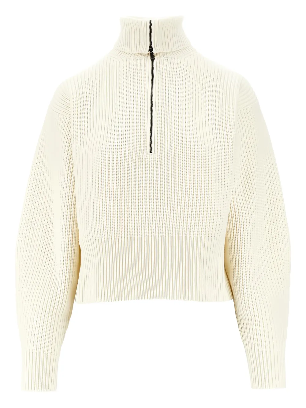 Max Mara half-zip ribbed pullover - Bianco