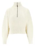Max Mara half-zip ribbed pullover - White