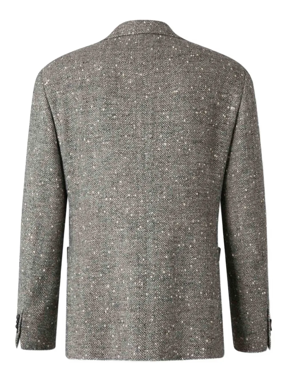 Canali Herringbone Speckled Single-breasted Blazer In Gray
