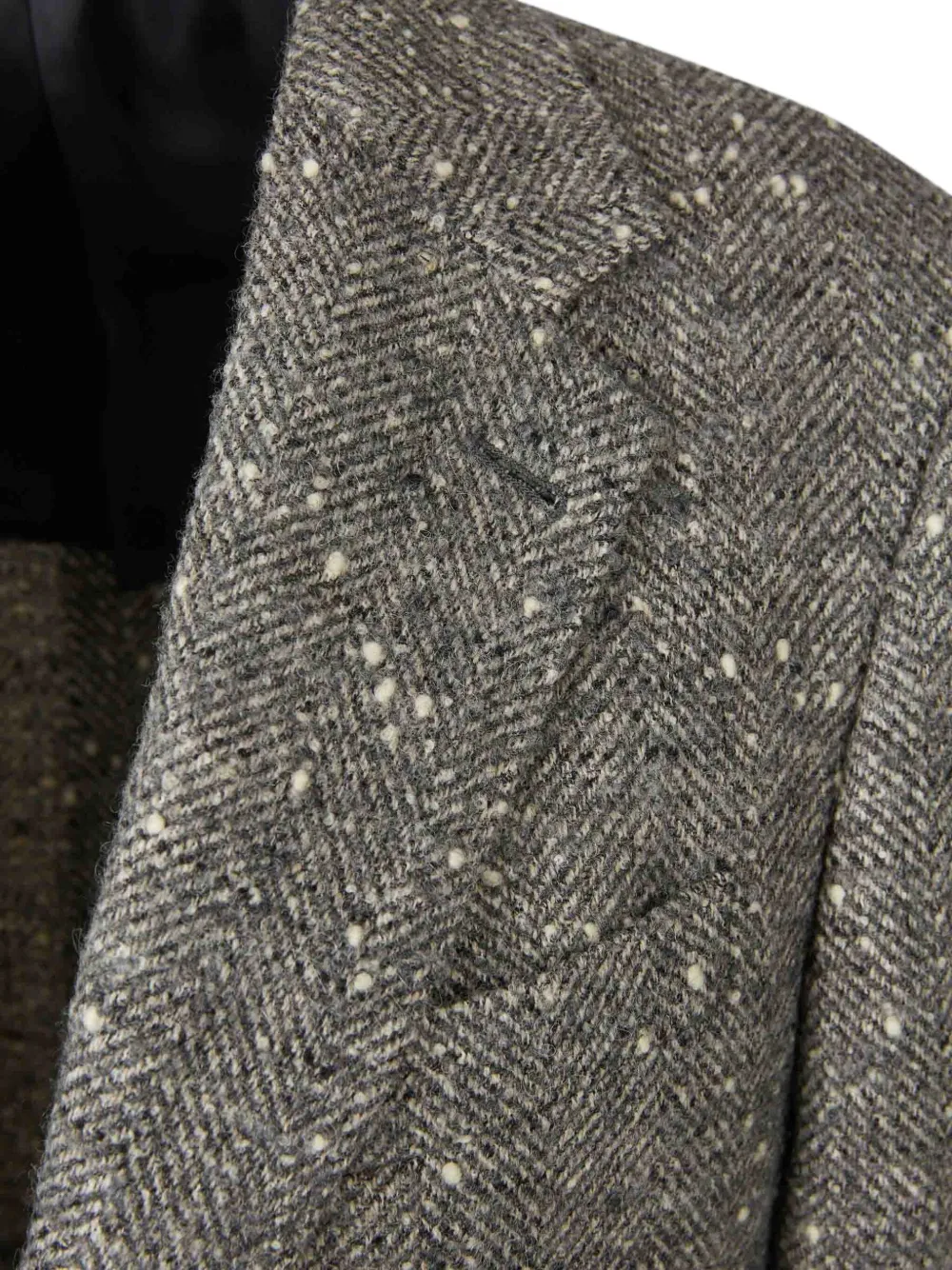 Canali Herringbone Speckled Single-breasted Blazer In Gray