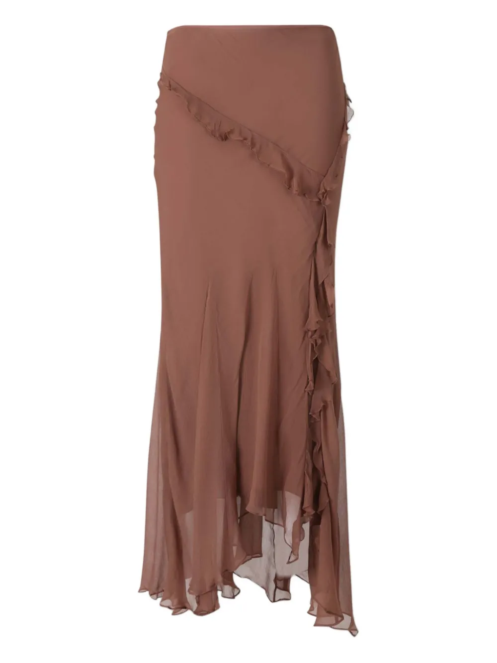Diana ruffled asymmetric maxi skirt