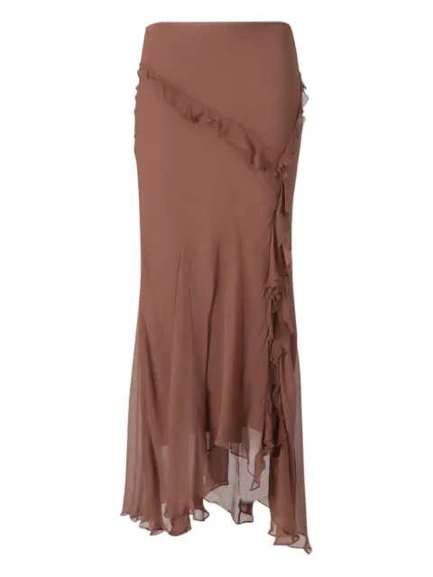 STAUD Diana ruffled asymmetric maxi skirt