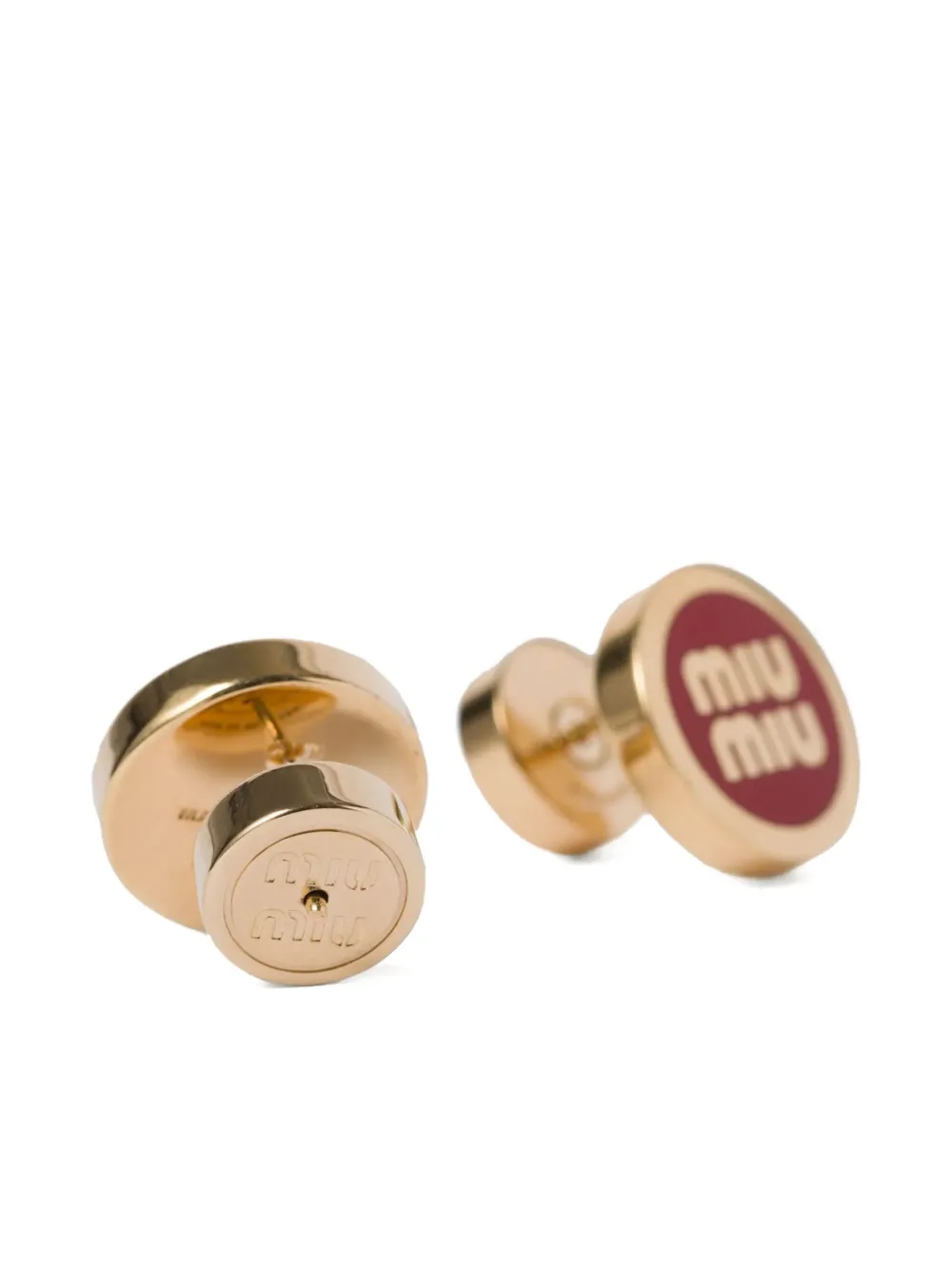 Miu Miu logo-plaque earrings - Goud