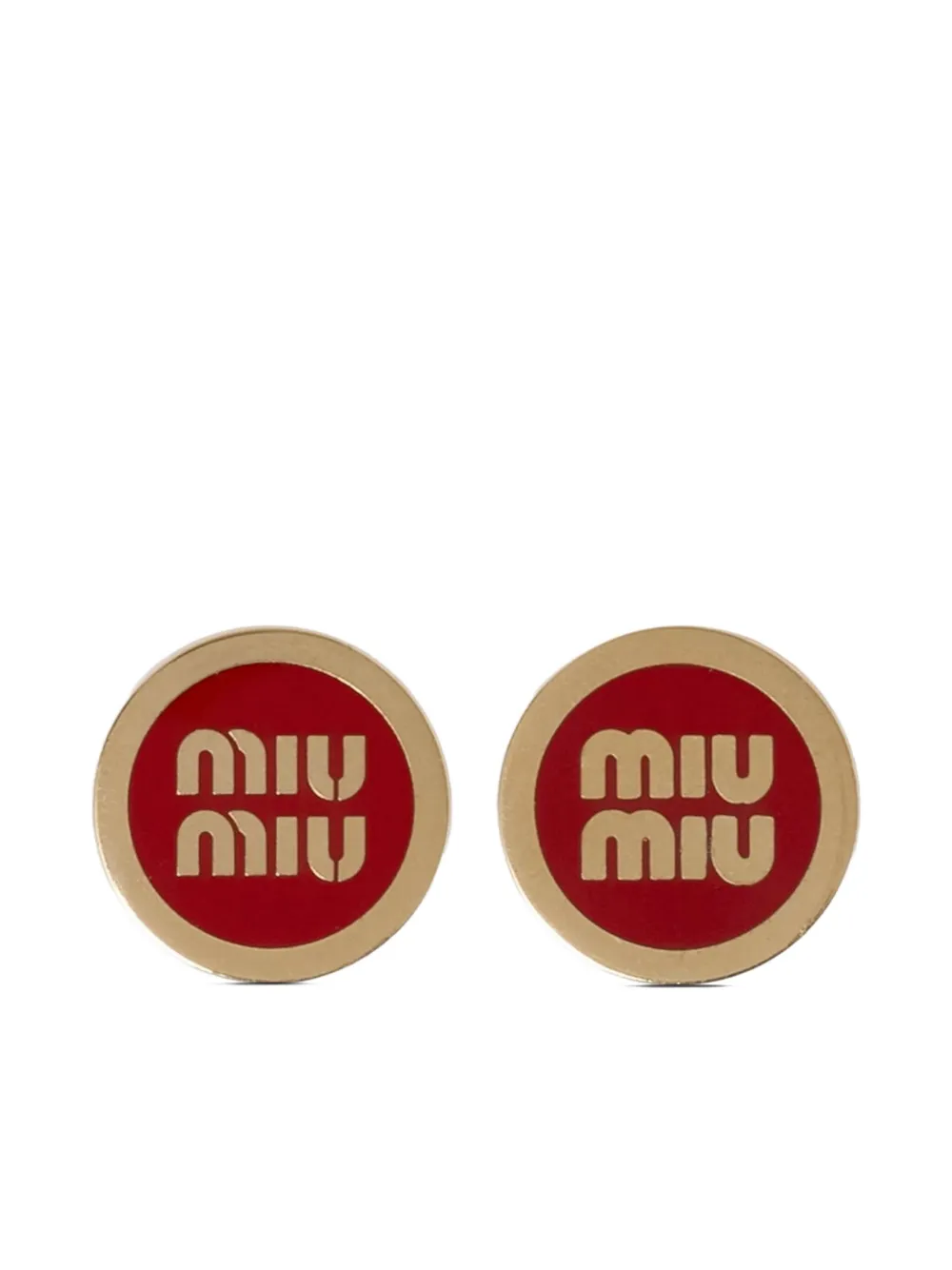 Miu Miu Ohrringe mit Logo-Schild | Gold | Image 1