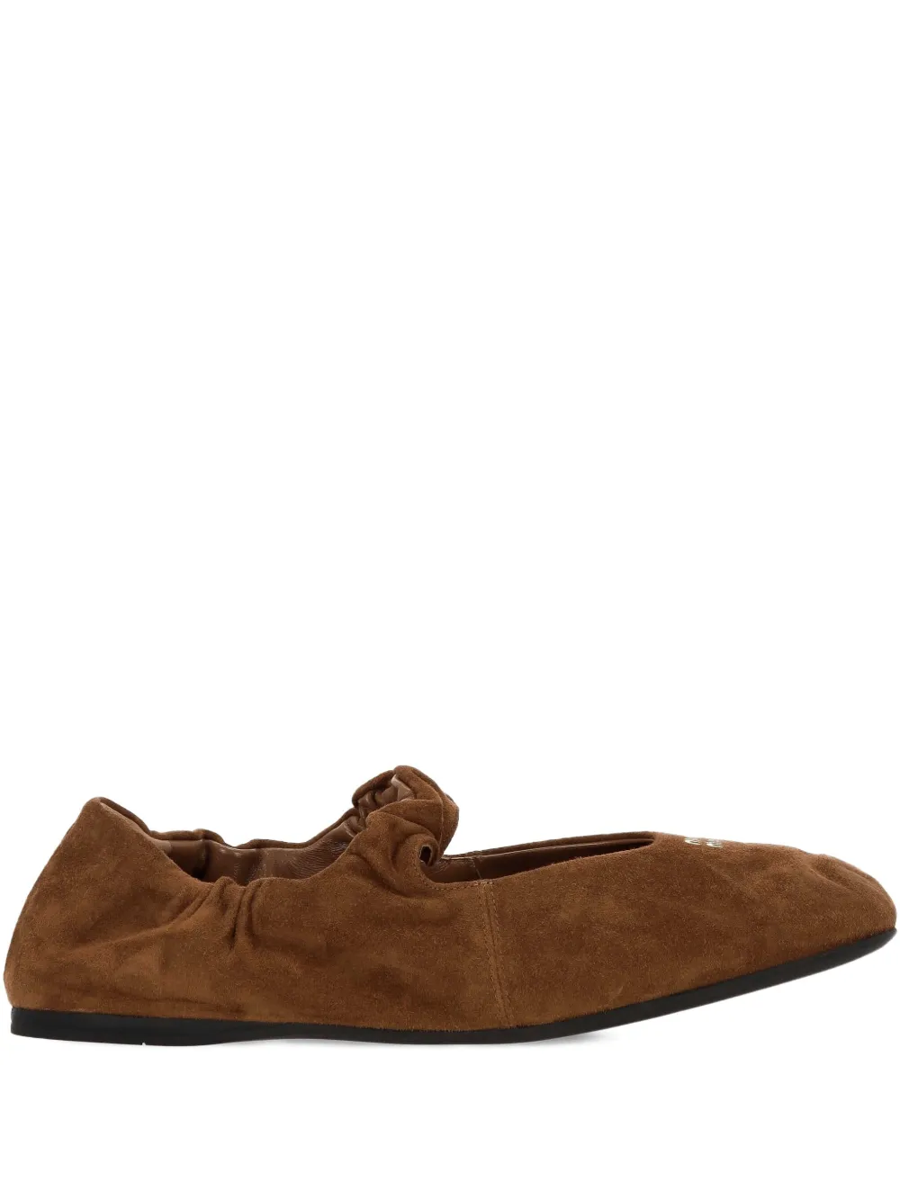 Miu gathered-front ballet flats Brown