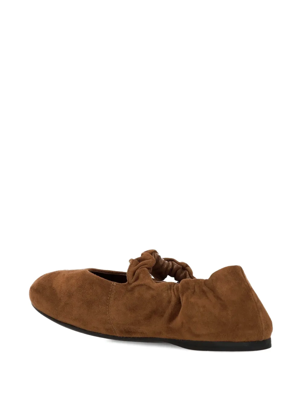 Miu gathered-front ballet flats Brown