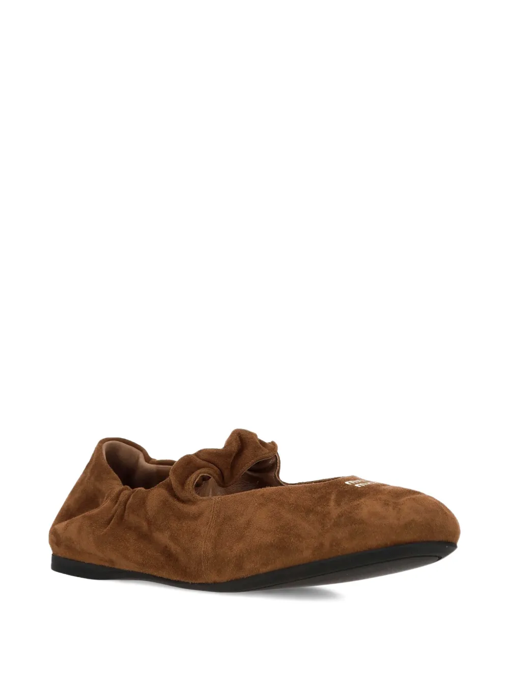 Miu gathered-front ballet flats Brown
