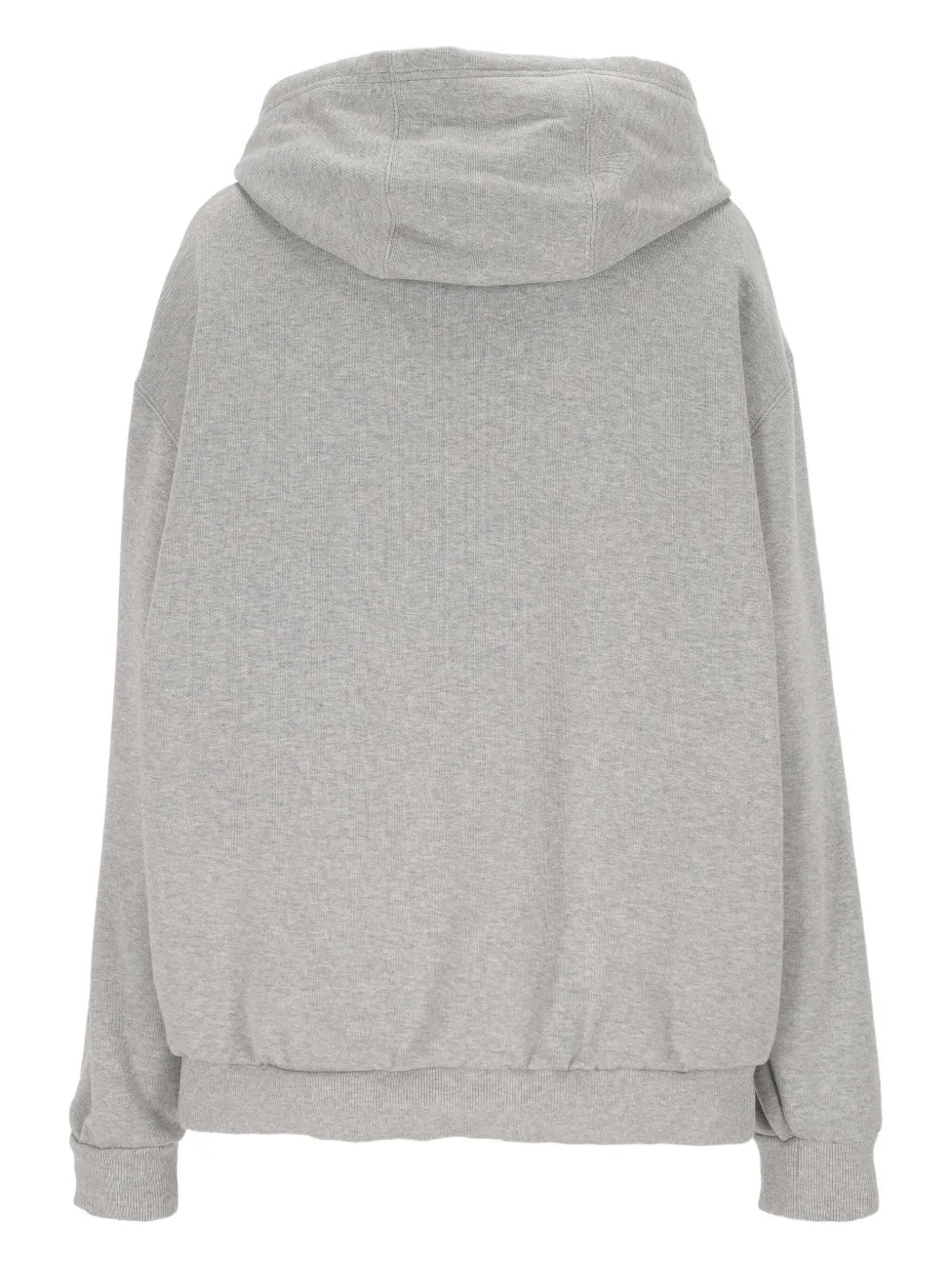 Miu Miu logo-appliqué zip-up hoodie - Grijs