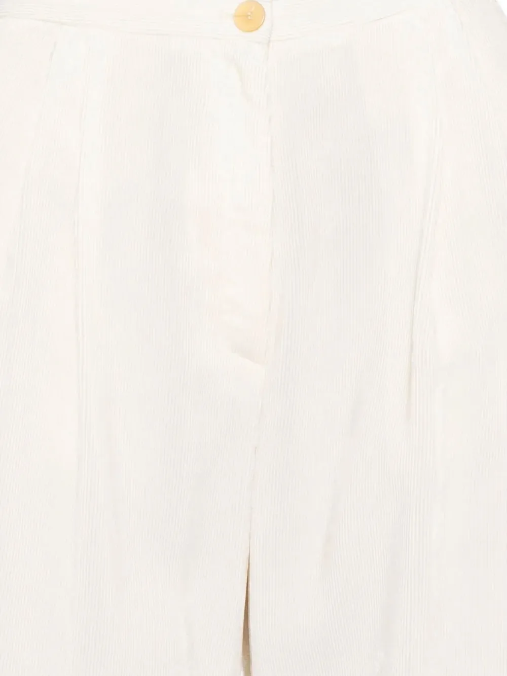 Forte Forte Plooibroek met wijde pijpen - Beige