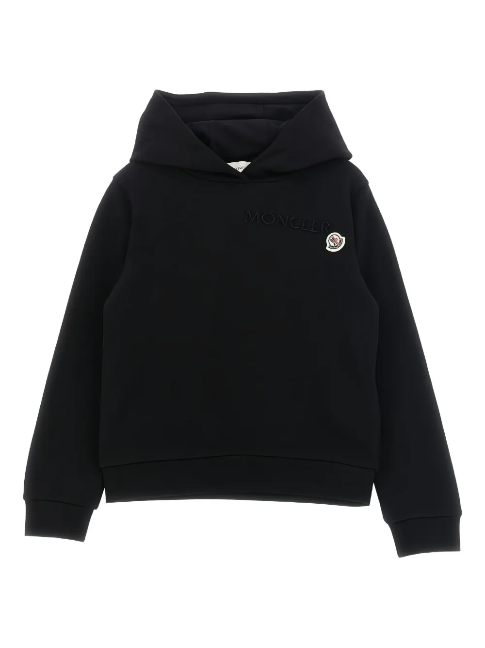 Moncler Enfant Hoodie met geborduurd logo Zwart